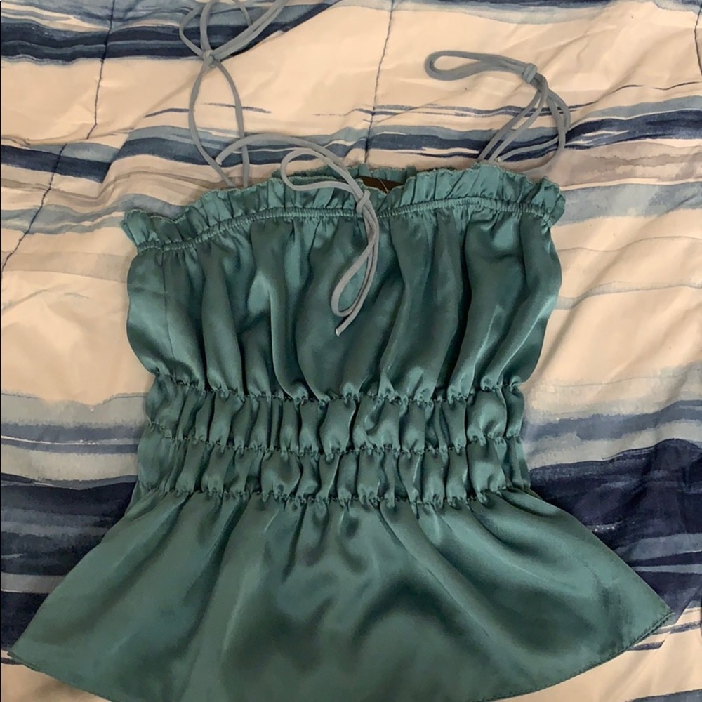 Ruched waist satin top